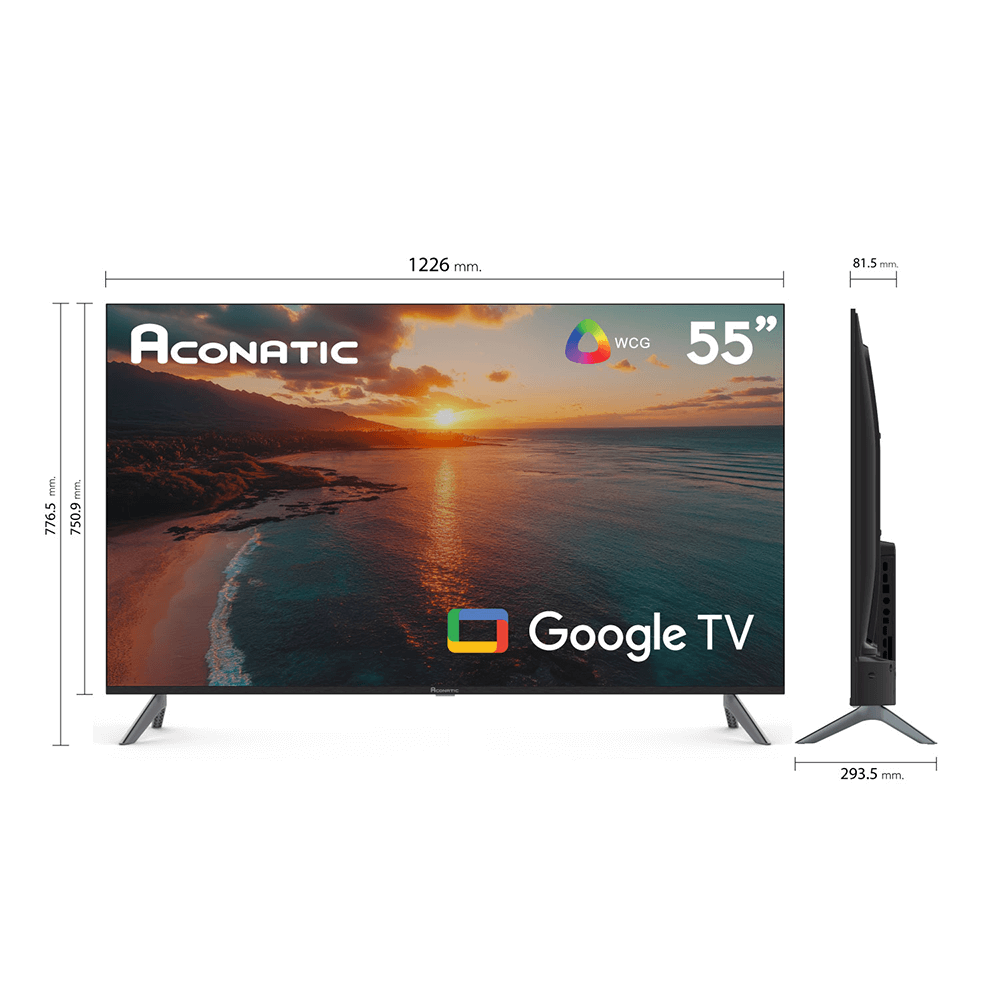 คิวแอลอีดีทีวี ทีวี Aconatic 55 นิ้ว Google ทีวี 4K 55QS1000AN (รับประกัน 3 ปี)